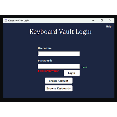 Screenshot of Keyboard Vault Application