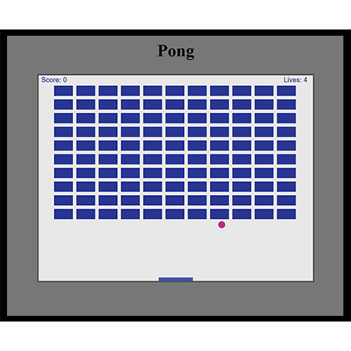 Screenshot of Pong Game